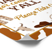 Cowboy Westerne Bedankt voor Coming Y'all Sign Poster (Hoek)