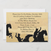 Cowboy Westerne buckskin Party uitnodigingen (Achterkant)