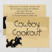 Cowboy Westerne buckskin Party uitnodigingen (Voorkant / Achterkant)