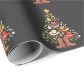Cowboy Westerne kerstboom Cadeaupapier (Rol Hoek)