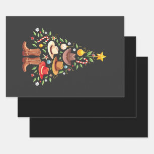 Cowboy Westerne kerstboom Inpakpapier Vel