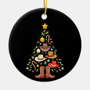 Cowboy Westerne kerstboom Keramisch Ornament