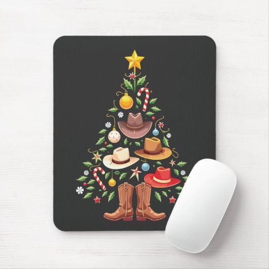 Cowboy Westerne kerstboom Muismat (Met muis)