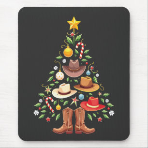 Cowboy Westerne kerstboom Muismat