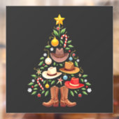 Cowboy Westerne kerstboom Raamsticker (Vel 2)