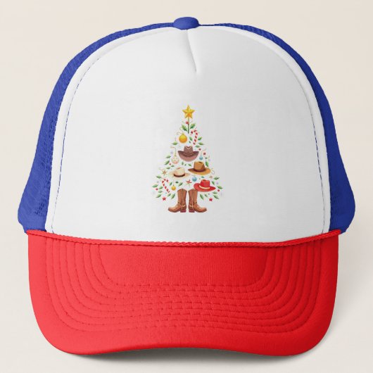 Cowboy Westerne kerstboom Trucker Pet (Voorkant)