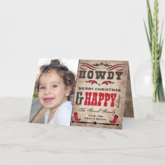 Cowboy & Westerne Kerstvakantie Fotokaart Feestdagen Kaart