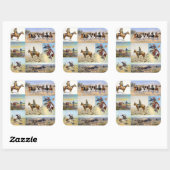 Cowboy Westerne Kunst Populair Vierkante Sticker (Vel)
