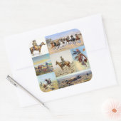 Cowboy Westerne Kunst Populair Vierkante Sticker (Envelop)