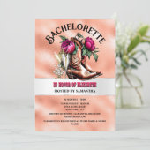 Cowboy westerne laarzen magenta perzik bubbly chic kaart (Staand voorkant)