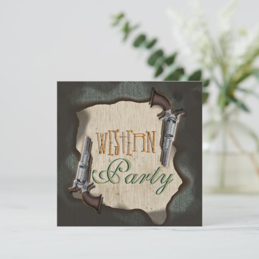 Cowboy westerne ranch corral kaart (Staand voorkant)