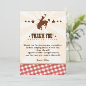 Cowboy Westerne Rodeo Birthday Dank je wel Bedankkaart (Staand voorkant)