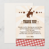 Cowboy Westerne Rodeo Birthday Dank je wel Bedankkaart (Voorkant / Achterkant)