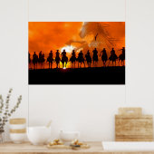 Cowboy westerne rondzendtijd rodeo poster (Keuken)