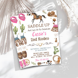 Cowboy Westerne rustieke verjaardagsfeestuitnodigi Kaart