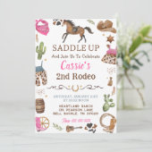 Cowboy Westerne rustieke verjaardagsfeestuitnodigi Kaart (Staand voorkant)