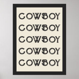 Cowboy Westerne Typografie Wall Art Ranch Cabin Poster