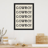 Cowboy Westerne Typografie Wall Art Ranch Cabin Poster (Keuken)