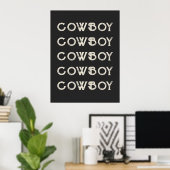 Cowboy Westerne Typografie Wall Art Ranch Cabin Poster (Thuiskantoor)