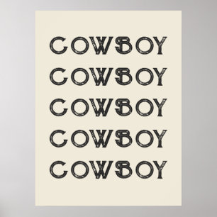 Cowboy Westerne Typografie Wall Art Ranch Cabin Poster