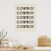 Cowboy Westerne Typografie Wall Art Ranch Cabin Poster (Keuken)