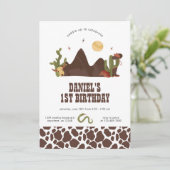 Cowboy Westerne uitnodiging (Staand voorkant)