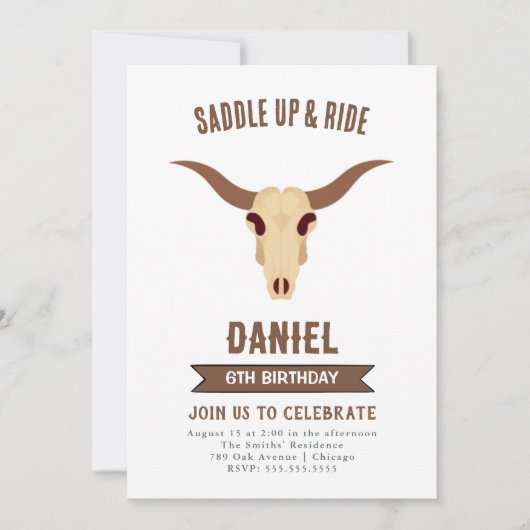 Cowboy Westerne uitnodiging (Voorkant)