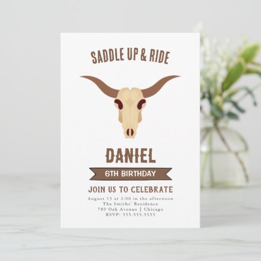 Cowboy Westerne uitnodiging (Staand voorkant)