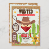 Cowboy Westerne uitnodiging (Voorkant / Achterkant)