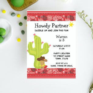 Cowboy Westerne uitnodiging