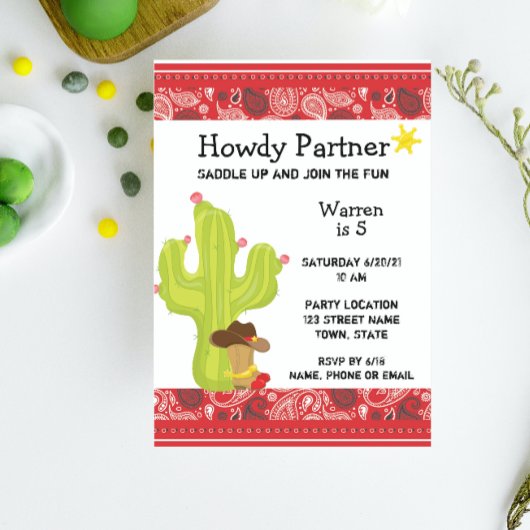 Cowboy Westerne uitnodiging