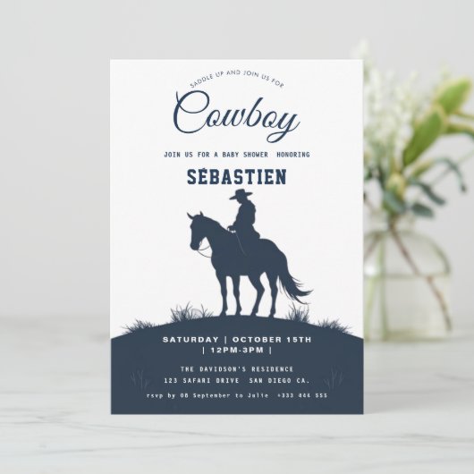 Cowboy Westerne uitnodiging (Staand voorkant)
