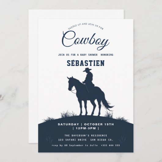 Cowboy Westerne uitnodiging (Voorkant / Achterkant)