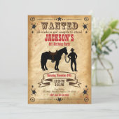 Cowboy Westerne uitnodiging van de Dag / Gezocht P (Staand voorkant)