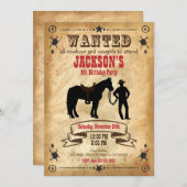 Cowboy Westerne uitnodiging van de Dag / Gezocht P (Voorkant / Achterkant)