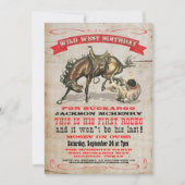 Cowboy Westerne uitnodigingen van de eerste verjaa (Voorkant)