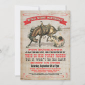 Cowboy Westerne uitnodigingen van de eerste verjaa (Voorkant)