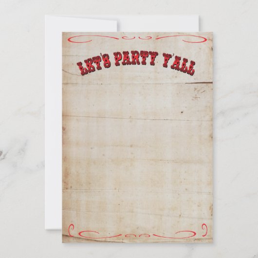 Cowboy Westerne uitnodigingen van de eerste verjaa (Achterkant)