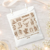 Cowboy Westerne verjaardagsfeestje Gingham Bedankzakje (Geknipt)