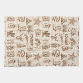 Cowboy Westerne verjaardagsfeestje Gingham Theedoek (Horizontaal)