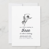 Cowboy Westerne verjaardagsfeestje uitnodiging Sja (Voorkant)