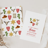 Cowboy Westerne verjaardagsfeestje uitnodiging Sja