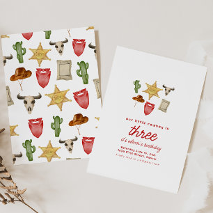 Cowboy Westerne verjaardagsfeestje uitnodiging Sja