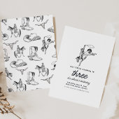 Cowboy Westerne verjaardagsfeestje uitnodiging Sja