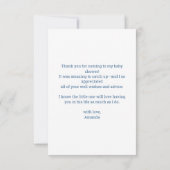 Cowboy Westerne waslijn Blue Boy Baby shower Bedankkaart (Achterkant)