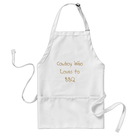 Cowboy Who houdt van BBQ Standaard Schort (Voorkant)