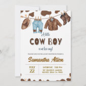 Cowboy Wild Rodeo Western Baby shower Invitation Kaart (Voorkant)