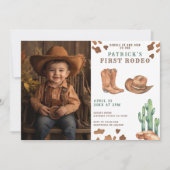 Cowboy Wild West 1e Rodeo verjaardagsfeestje Kaart (Voorkant)