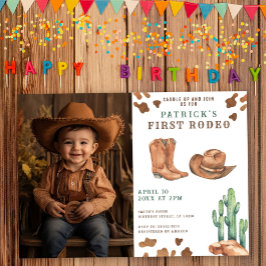 Cowboy Wild West 1e Rodeo verjaardagsfeestje Kaart