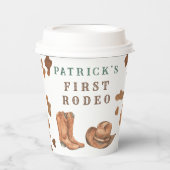 Cowboy Wild West 1e Rodeo verjaardagsfeestje Papieren Bekers (Voorkant)